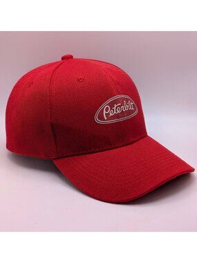 Peterbilt Hat Cap Strap Back Red Embroidered Patch Diesel Trucks Work Wear
